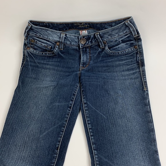 Silver Jeans Aiko Bootcut Size 28 Dark wash denim with stretch - Picture 3 of 13